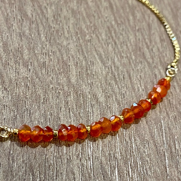 Genuine Carnelian gemstones bracelet - Picture 5 of 7